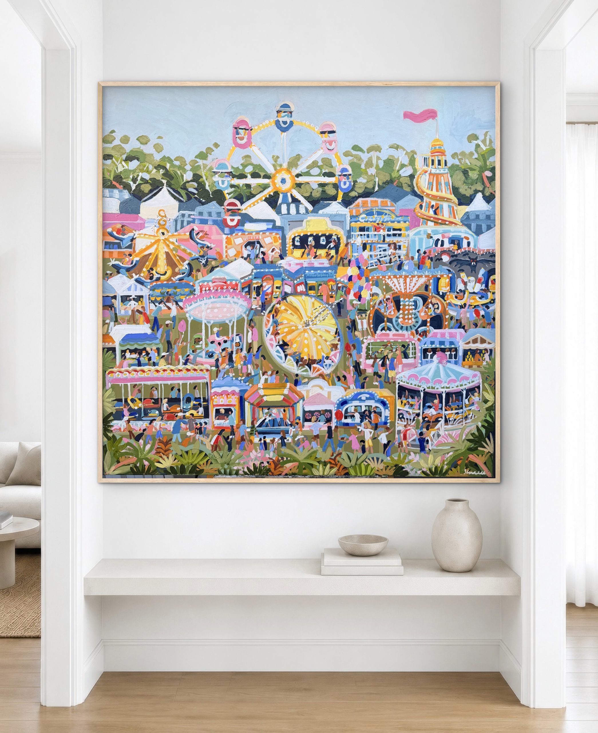 Easter Fair 126x126cm framed - Image 4