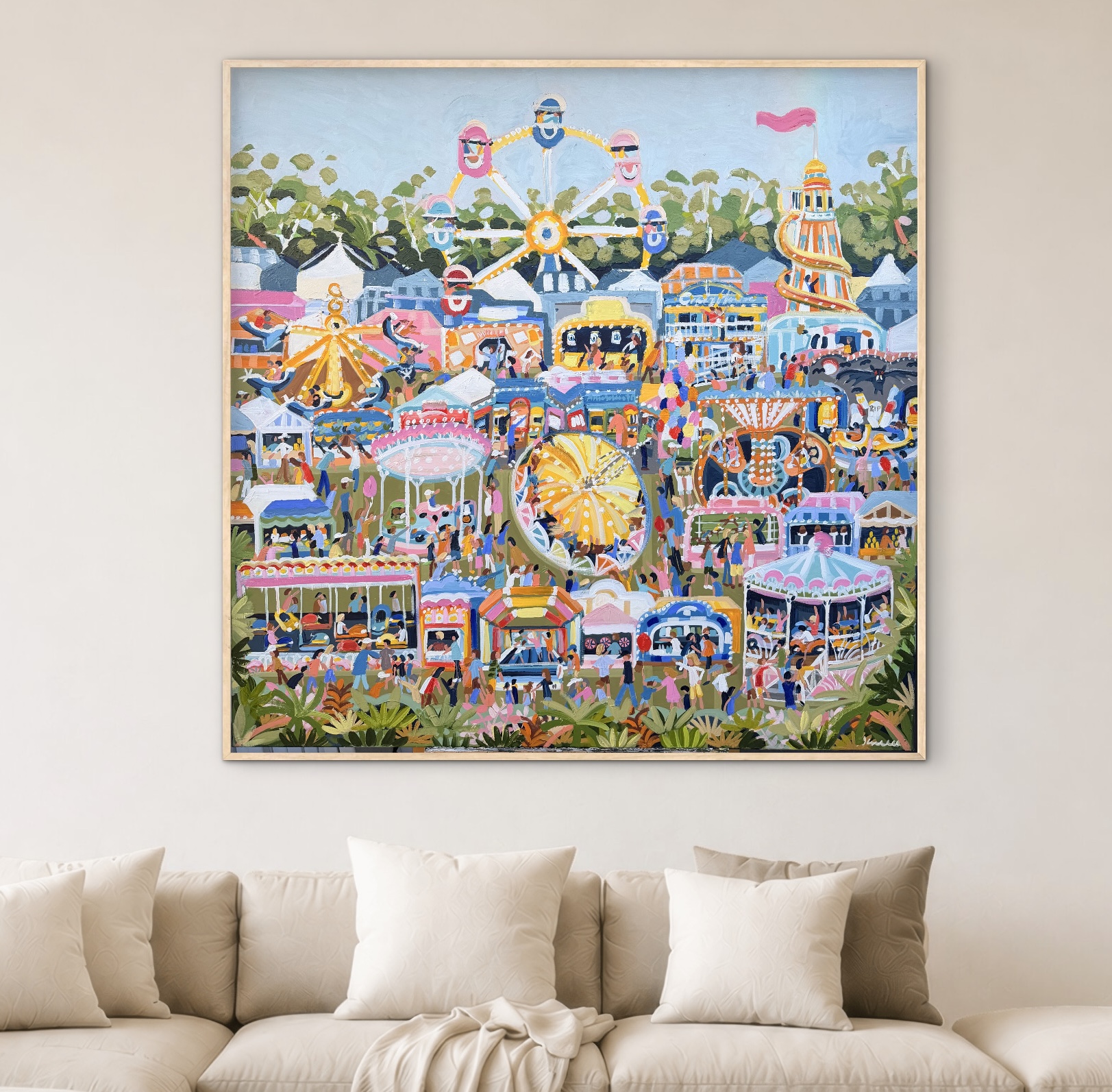 Easter Fair 126x126cm framed - Image 2