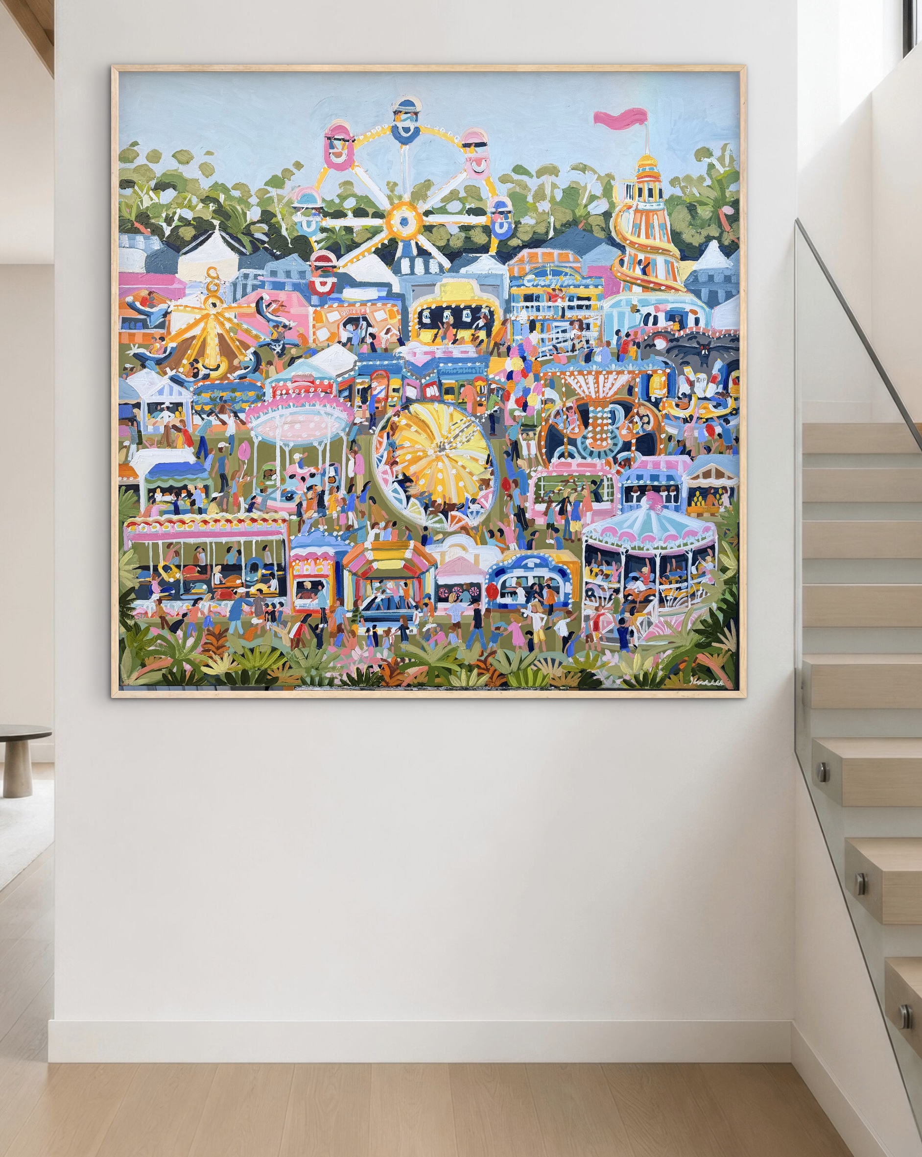 Easter Fair 126x126cm framed - Image 3