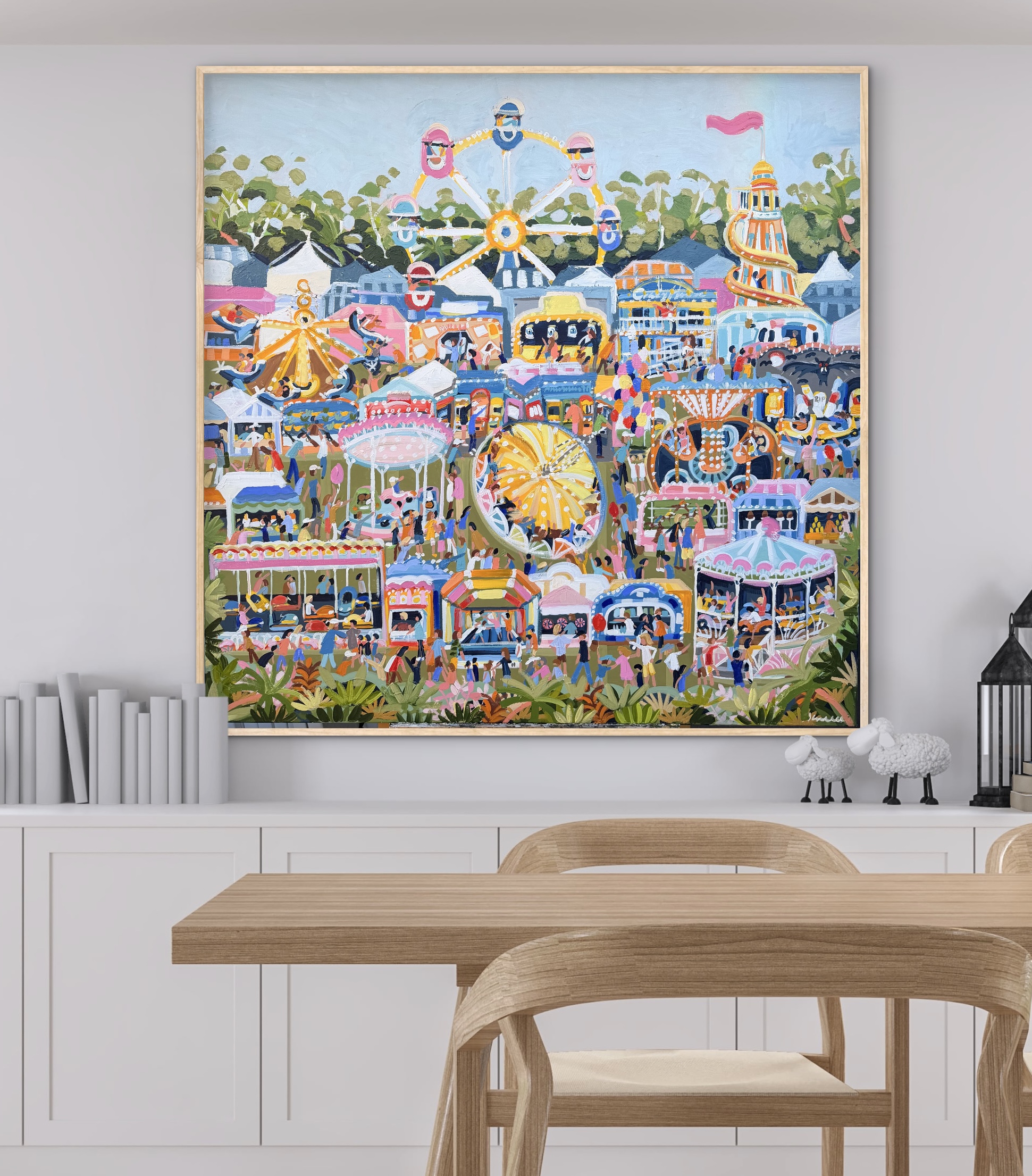 Easter Fair 126x126cm framed - Image 6
