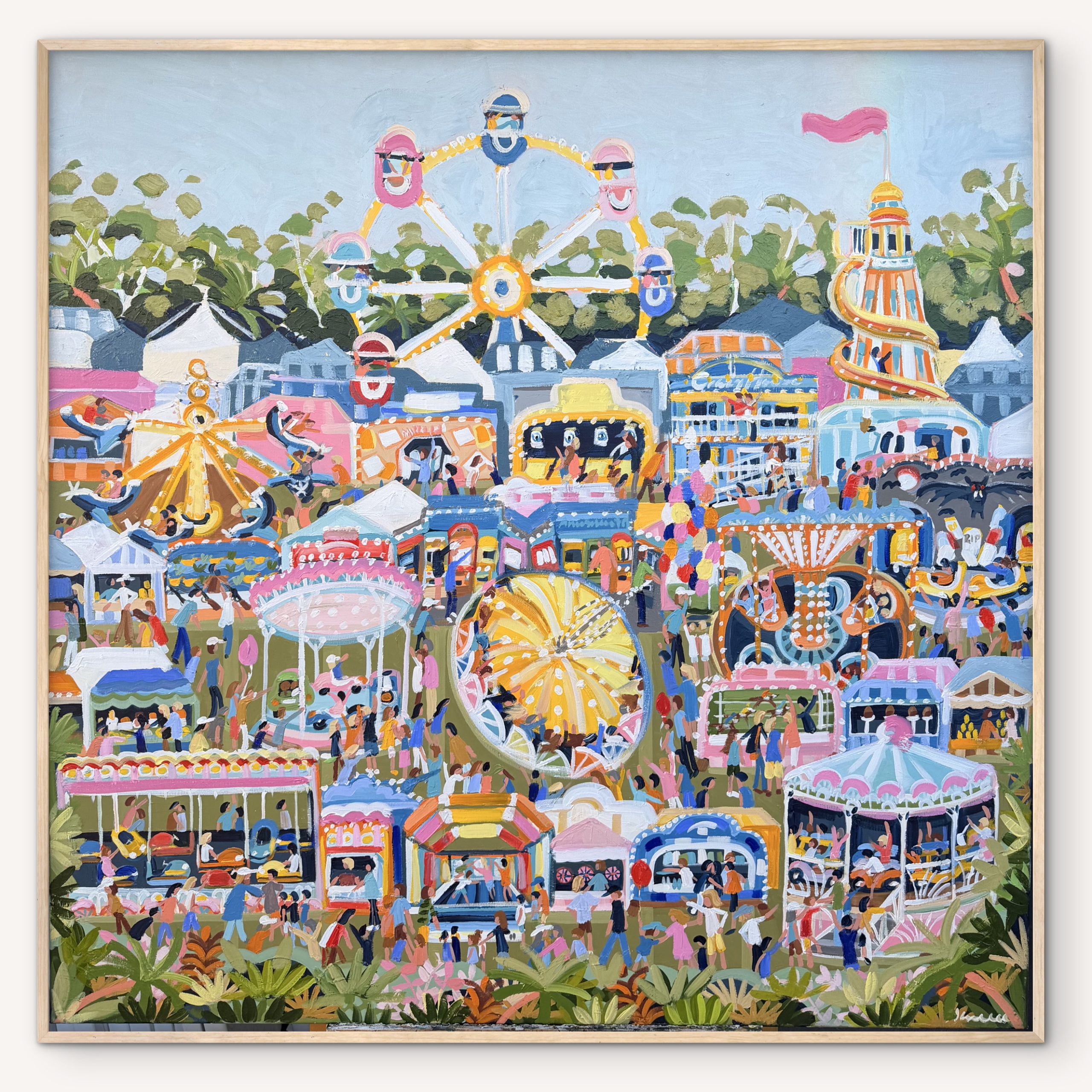 Easter Fair 126x126cm framed - Image 5