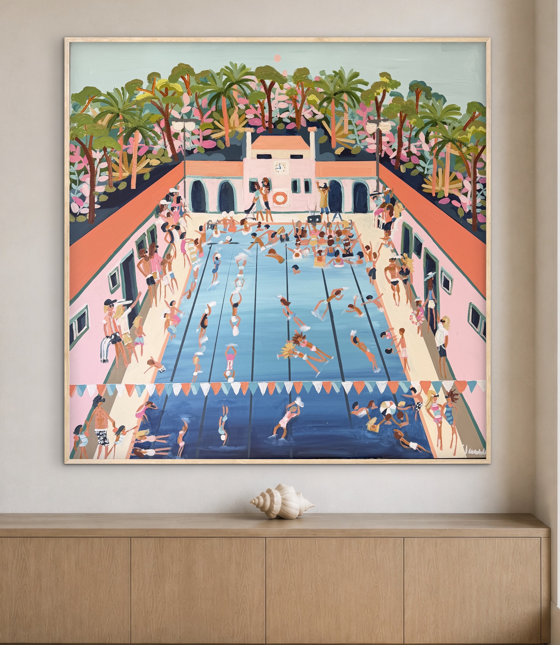 Manuka Pool 126x126cm framed