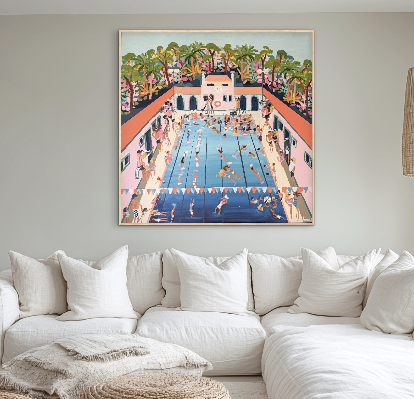 Manuka Pool 126x126cm framed - Image 3