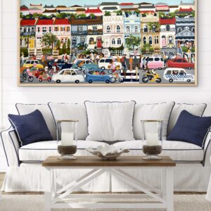 Neighbourhood Watch 157x 80 framed large abstract street scene