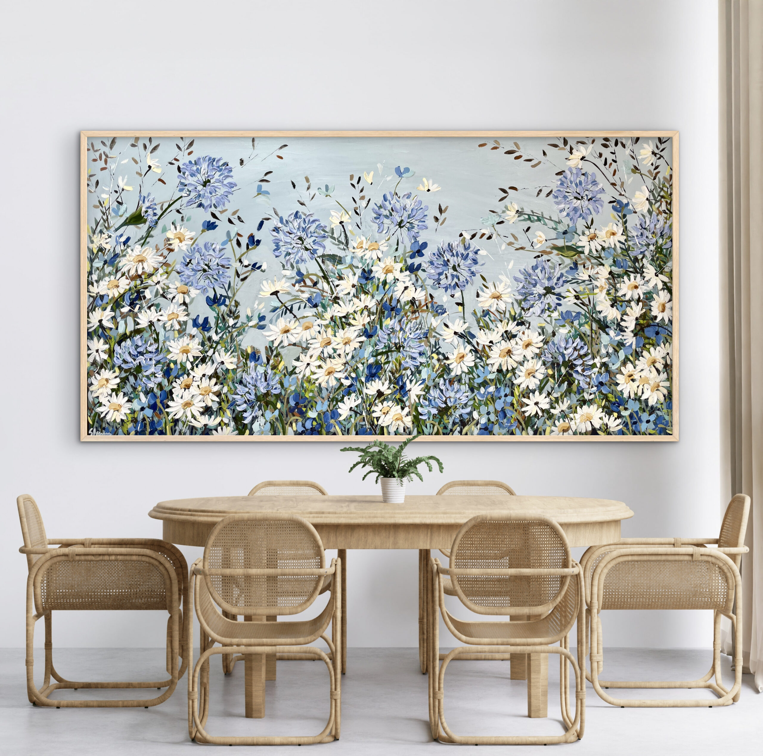 Hamptons Garden 187x97 framed large textured abstract - Image 6