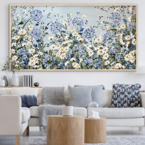 Hamptons Garden 187x97 framed large textured abstract