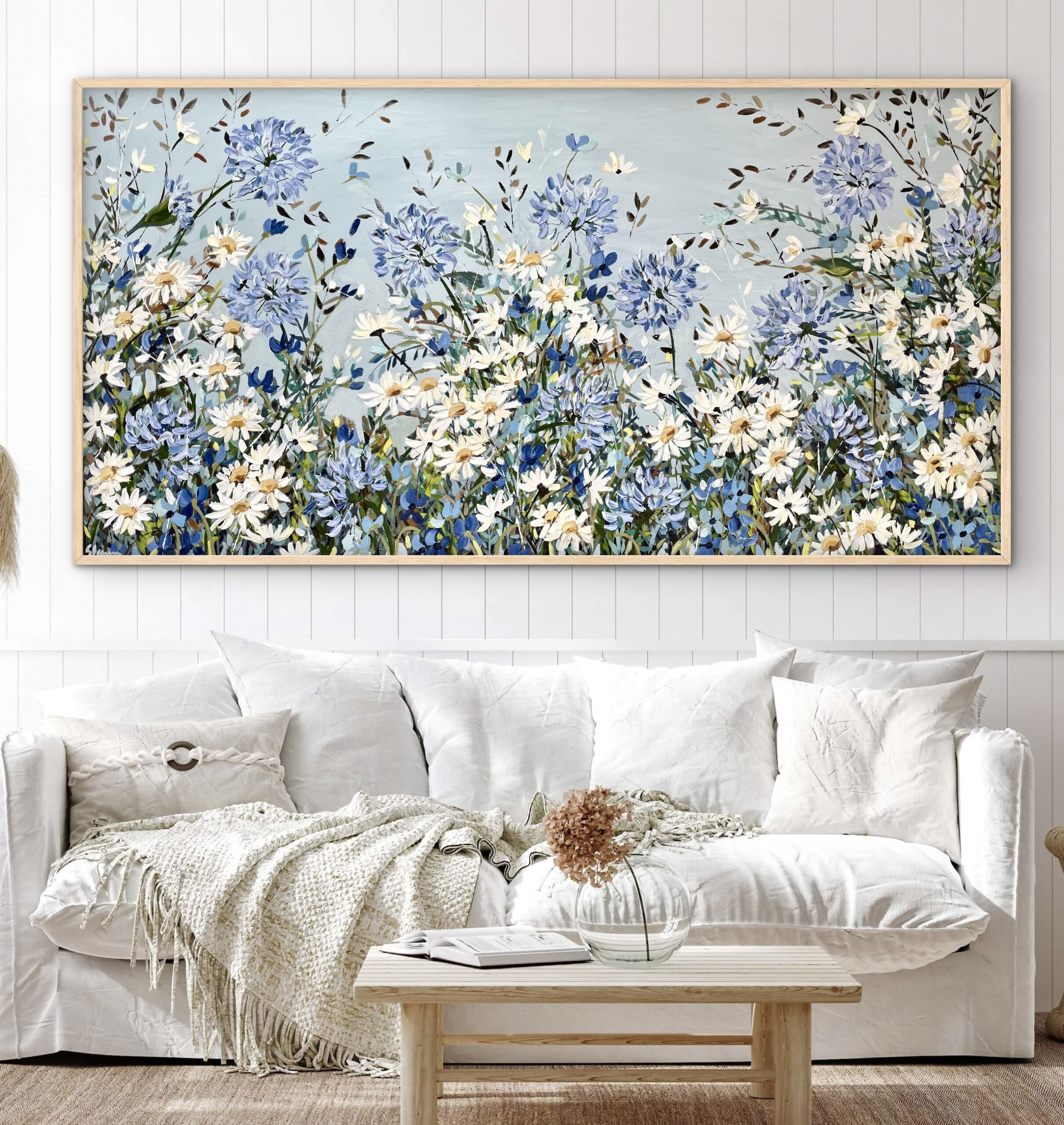 Hamptons Garden 187x97 framed large textured abstract - Image 7