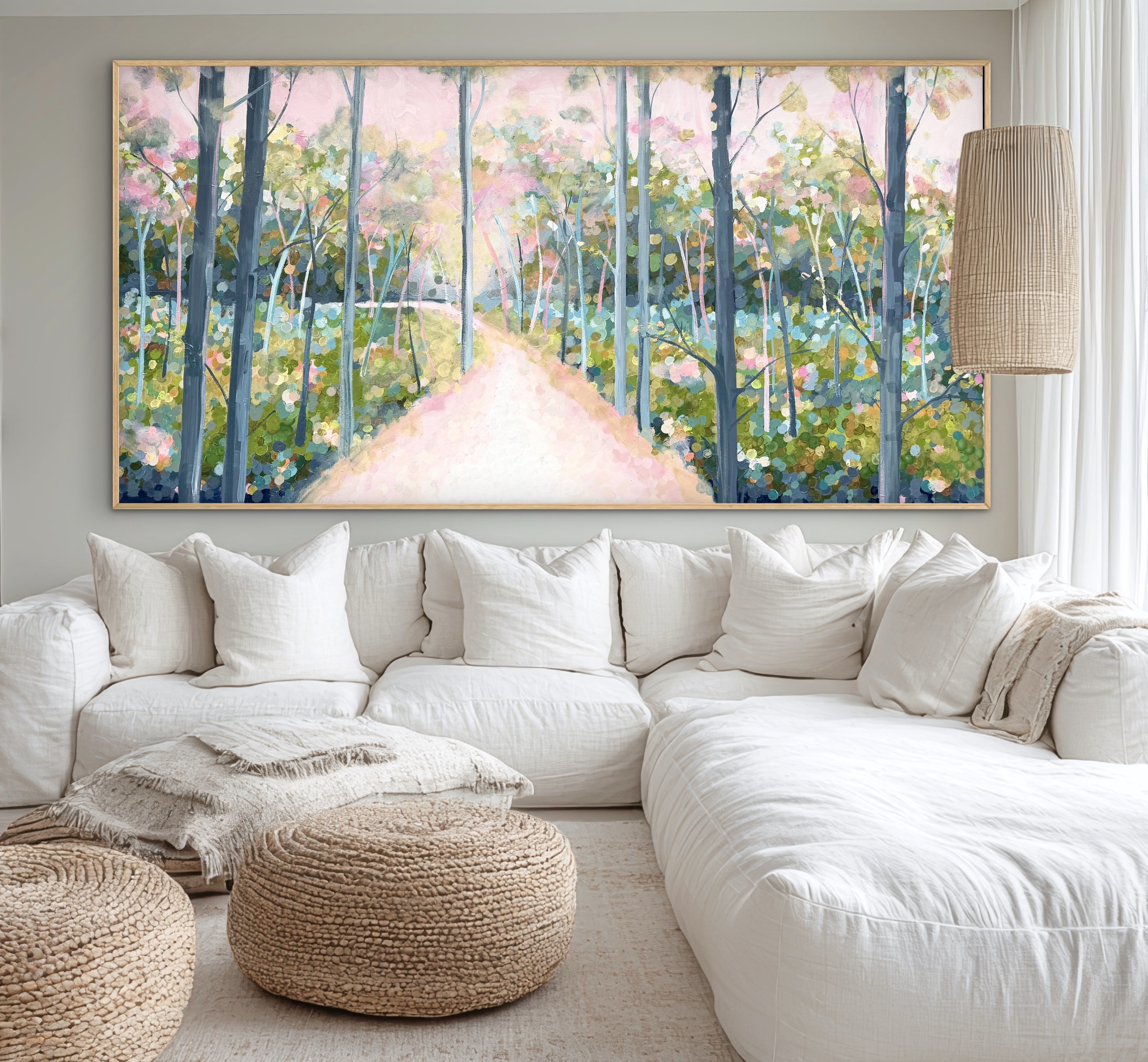 Forest Pathways 187x97 framed large textured abstract - Image 6