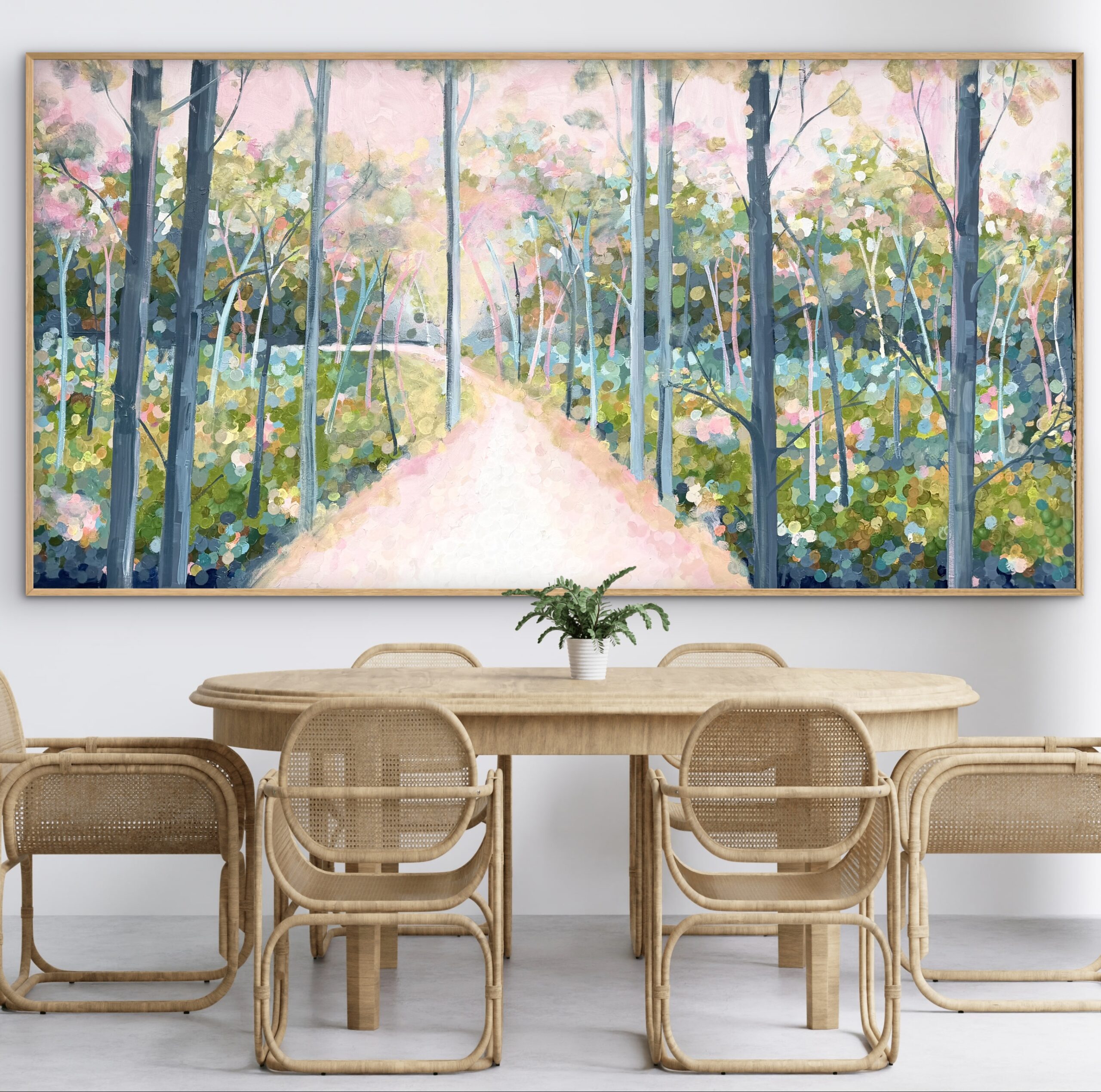 Forest Pathways 187x97 framed large textured abstract - Image 5