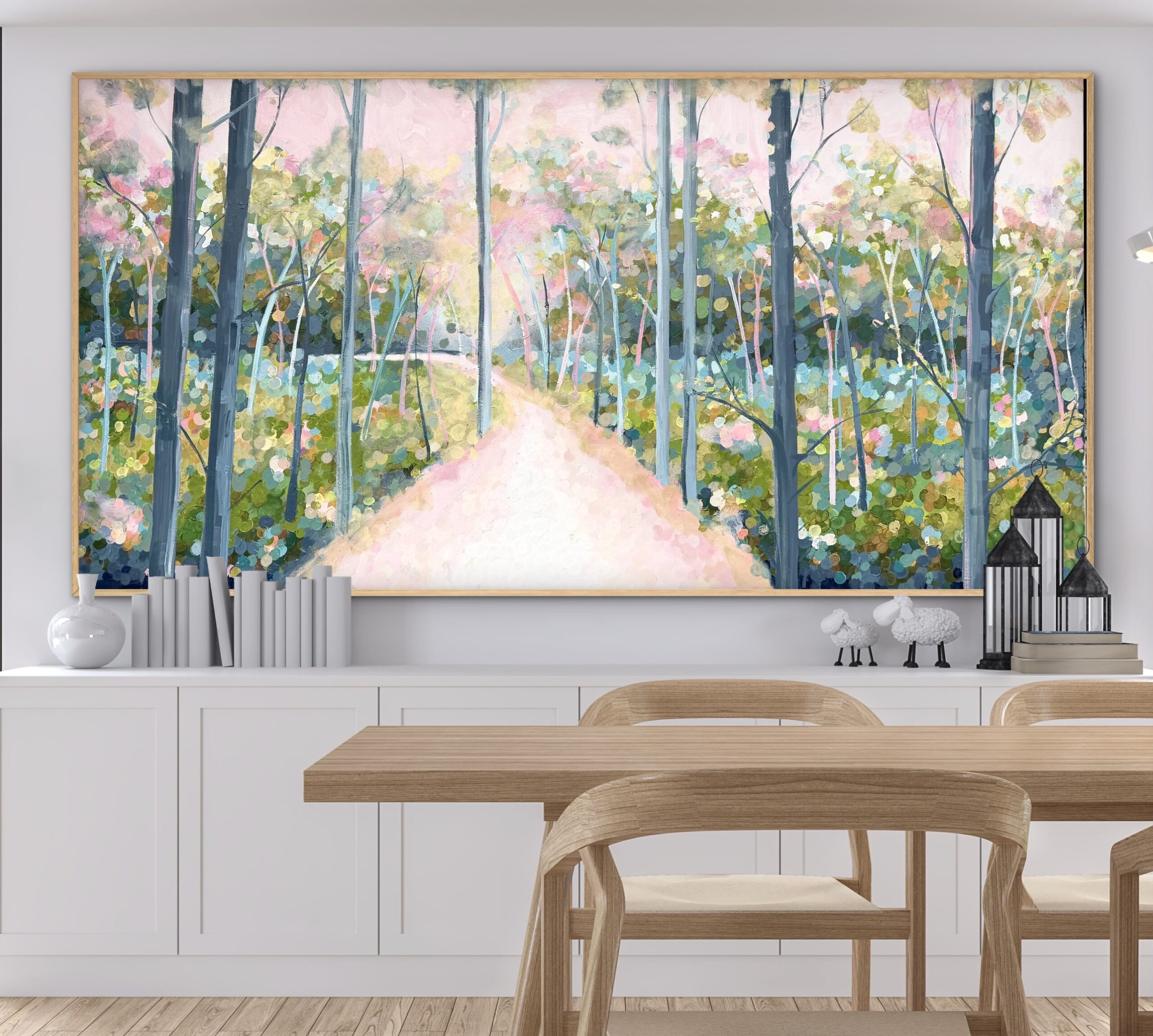 Forest Pathways 187x97 framed large textured abstract - Image 4