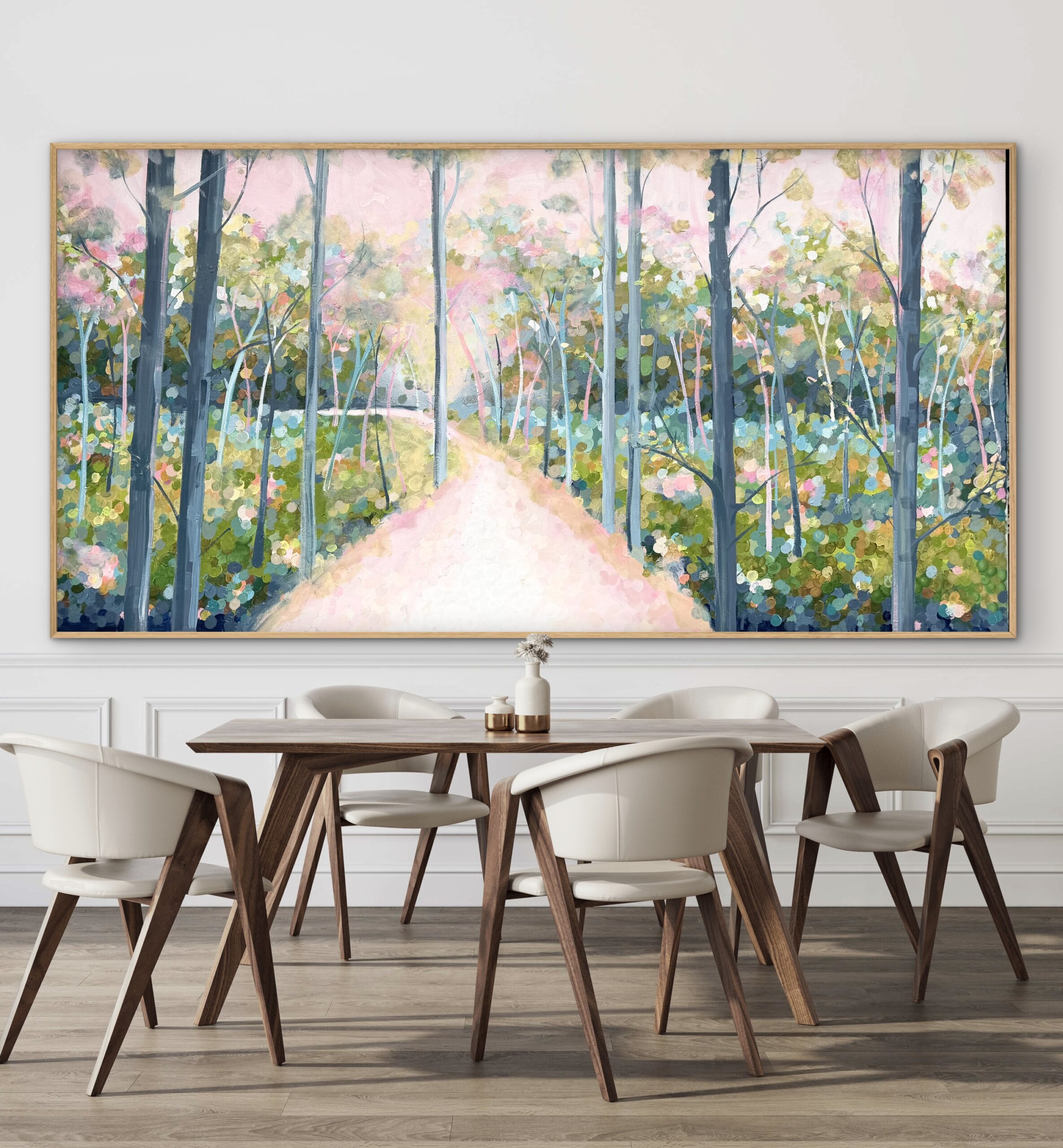 Forest Pathways 187x97 framed large textured abstract - Image 3