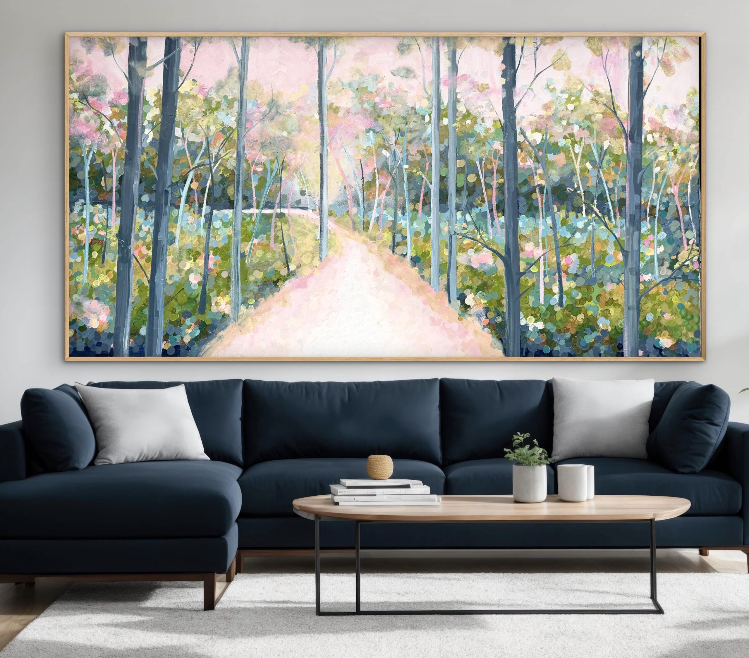 Forest Pathways 187x97 framed large textured abstract - Image 2