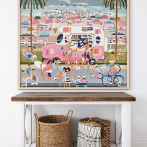Mr Whippy 106x106 framed beachscape