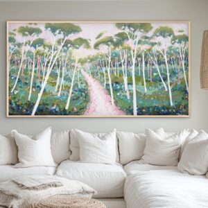 Path to the Sea 187x97 framed large textured abstract