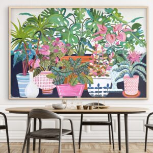 Pot Plants 157x107 framed large floral abstract