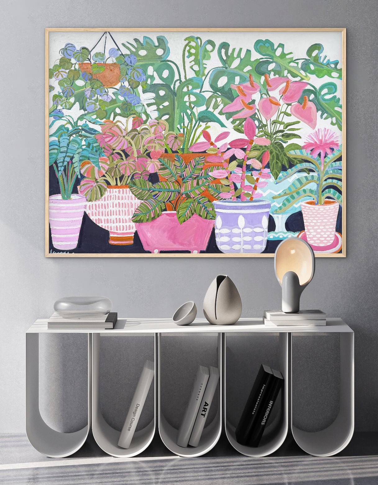 Plant Life 126x96 framed abstract floral - Image 6