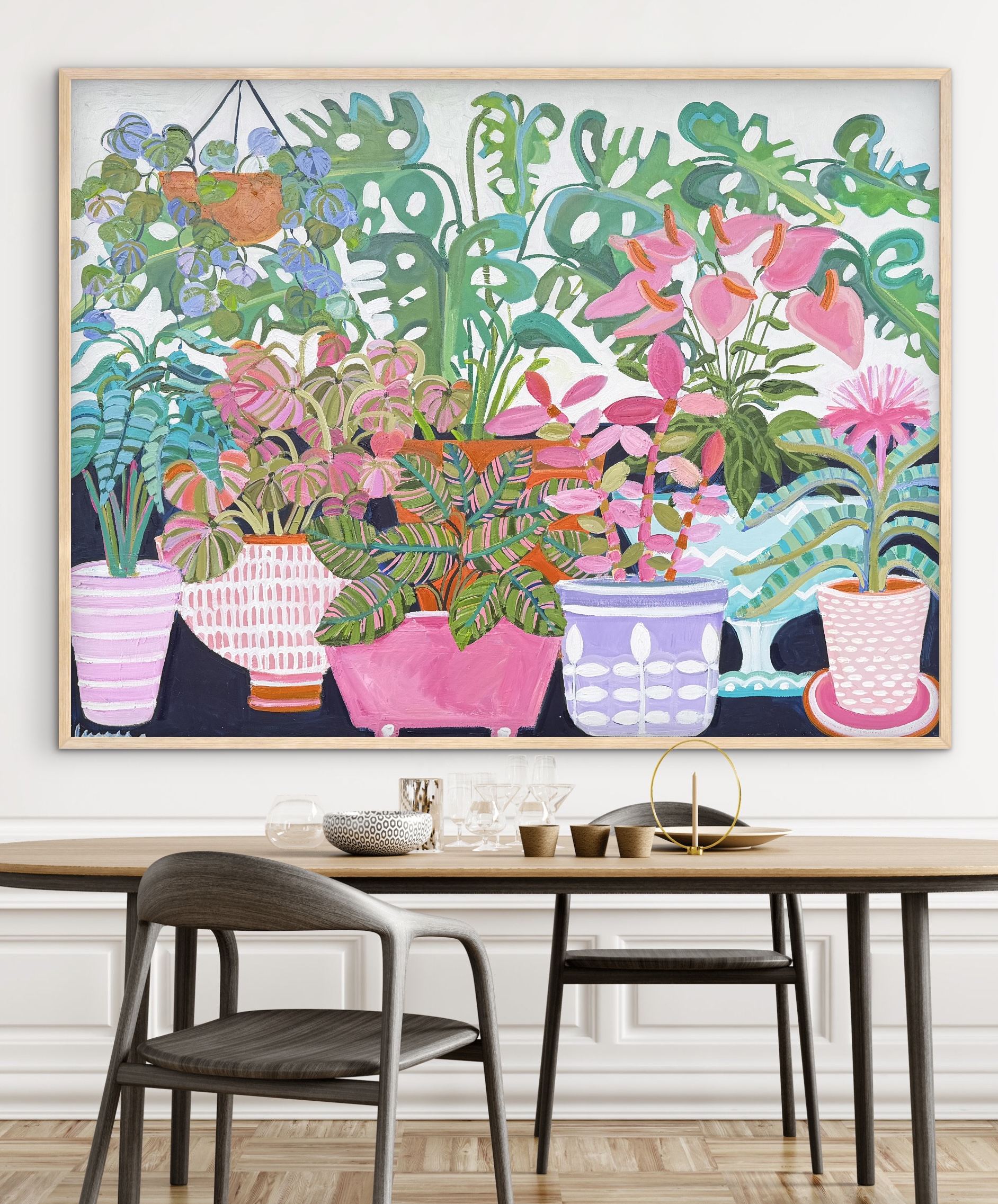 Plant Life 126x96 framed abstract floral - Image 5