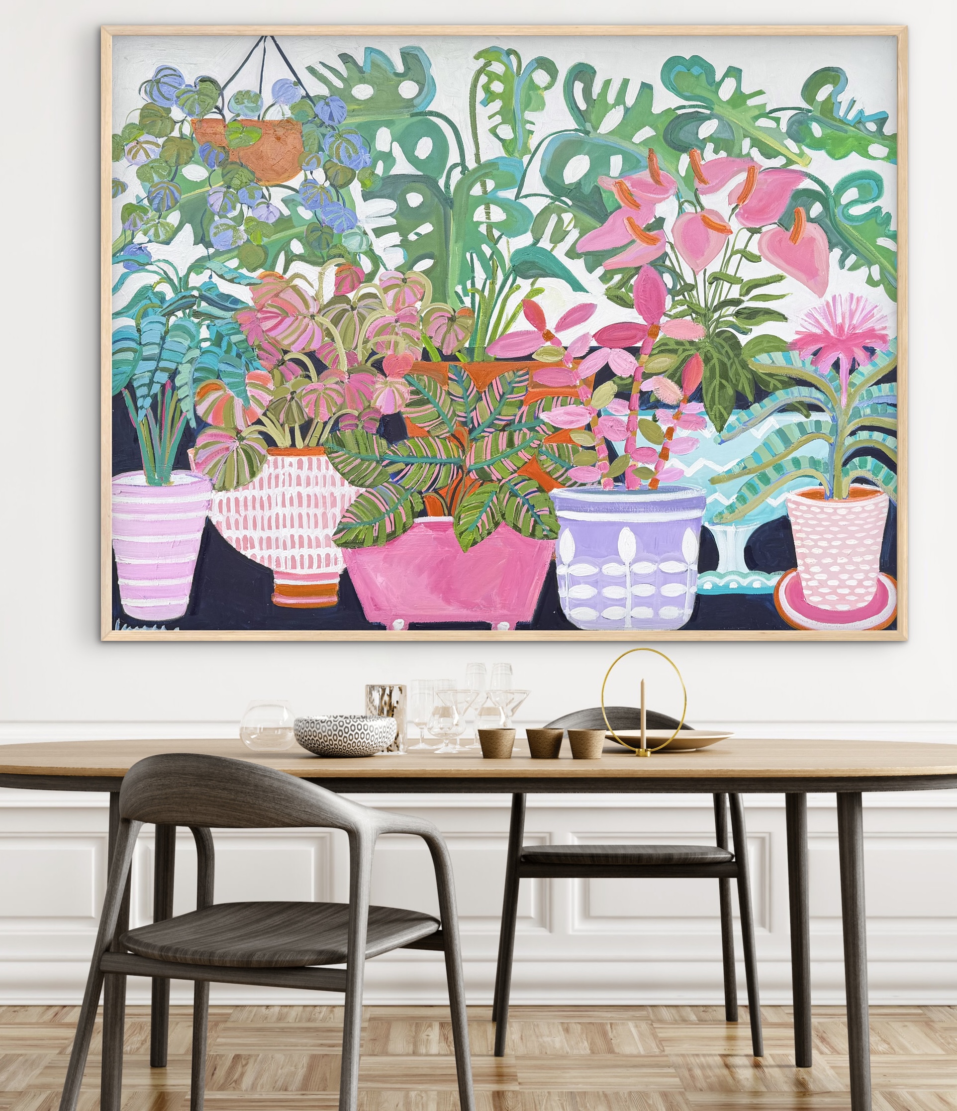Plant Life 126x96 framed abstract floral - Image 3