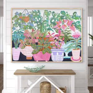 Plant Life 126x96 framed abstract floral
