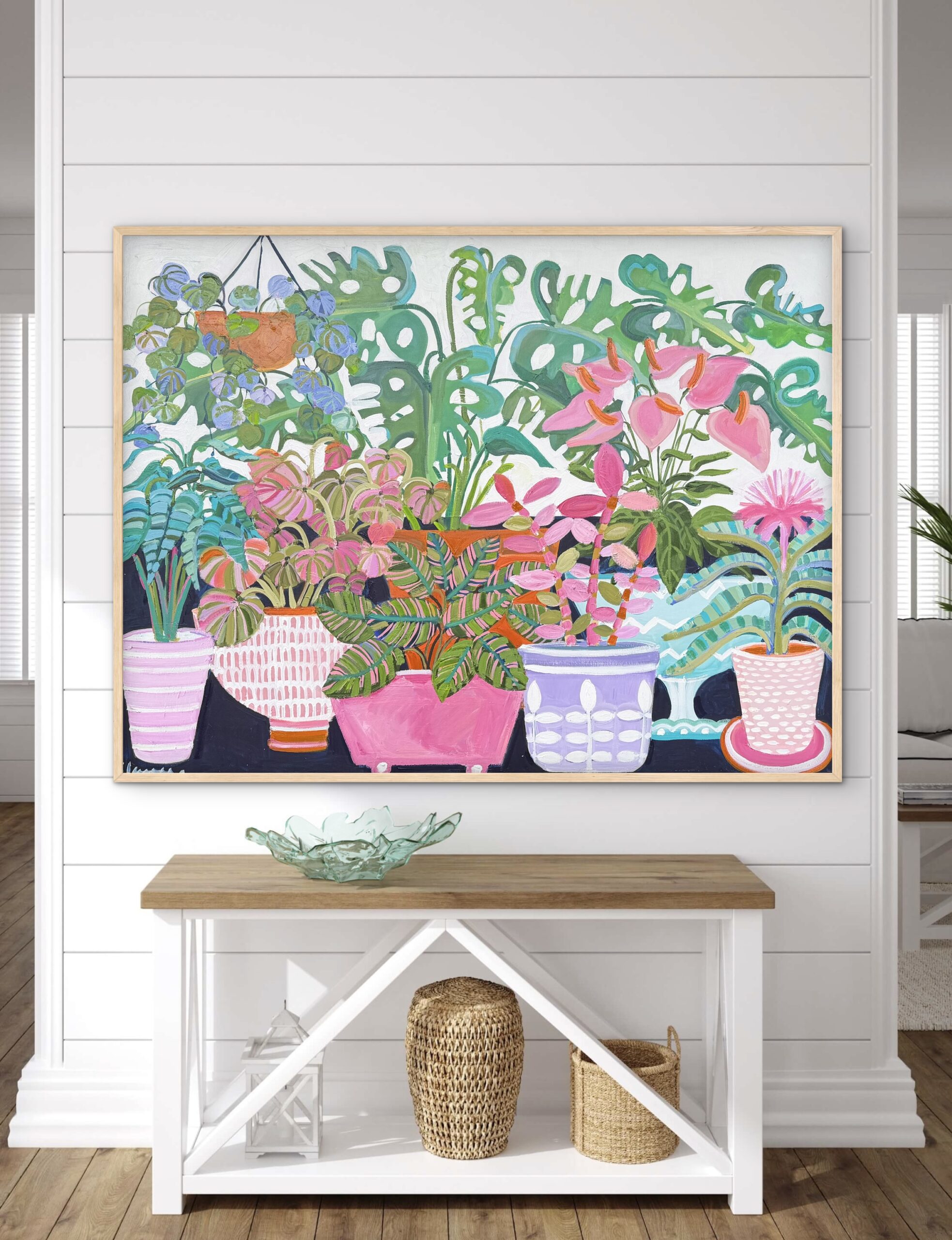Plant Life 126x96 framed abstract floral