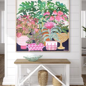 Hot House Flowers 106x106cm framed