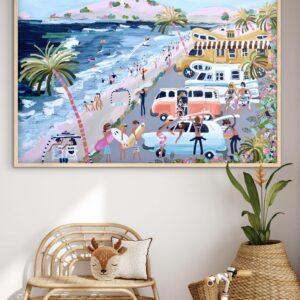 Island Life 157x107 framed large abstract beachscape