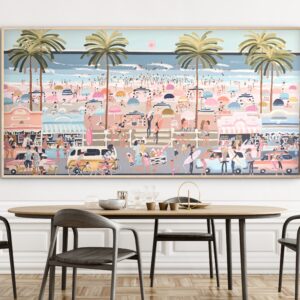 Holiday Heaven 187x97 framed large textured abstract beachscape