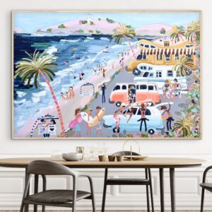 Island Life 157x107 framed large abstract beachscape