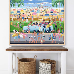 Following the Sun 106x106 framed beachscape