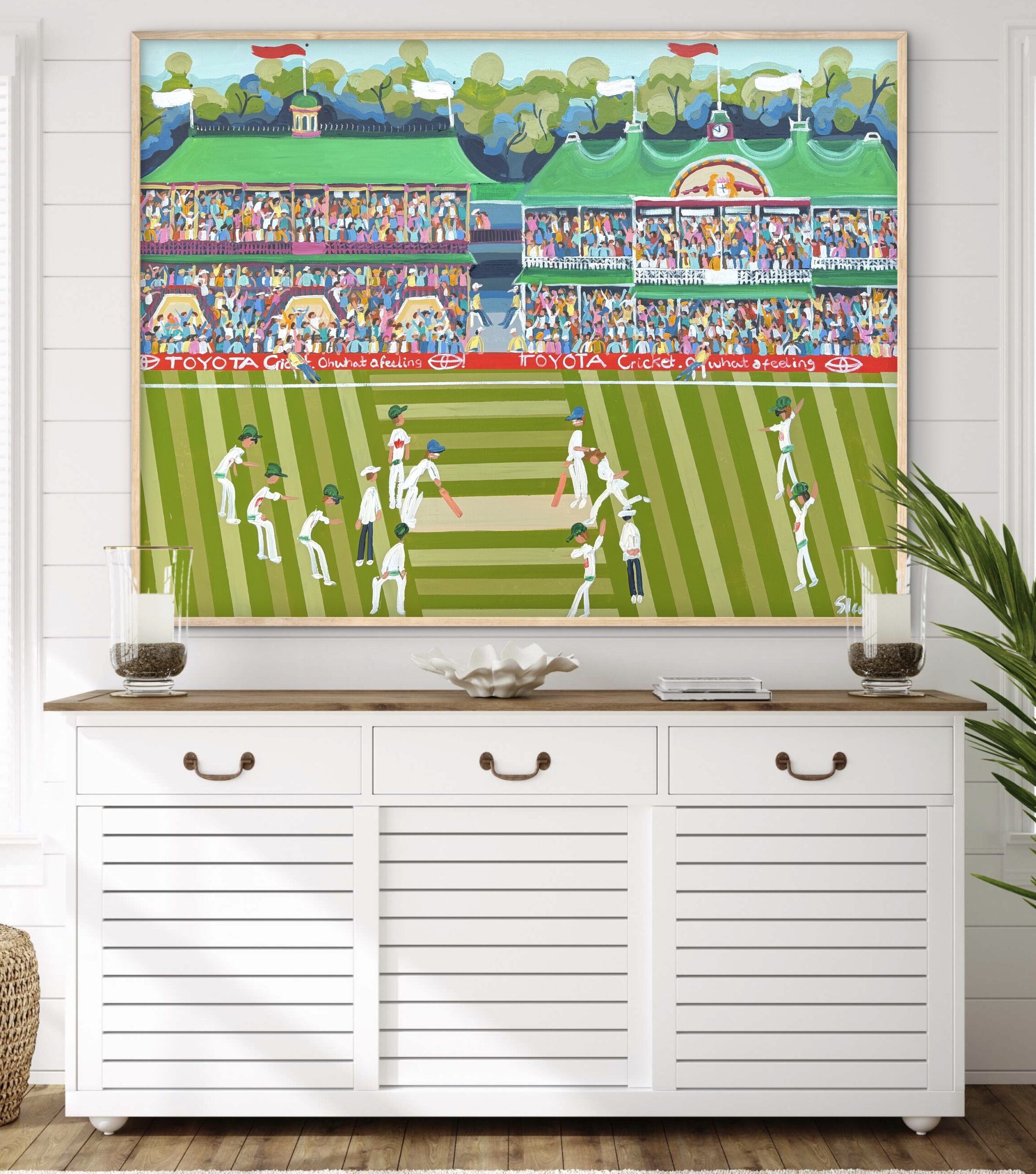 SCG Cricket 126x96 framed cricket scene - Image 2