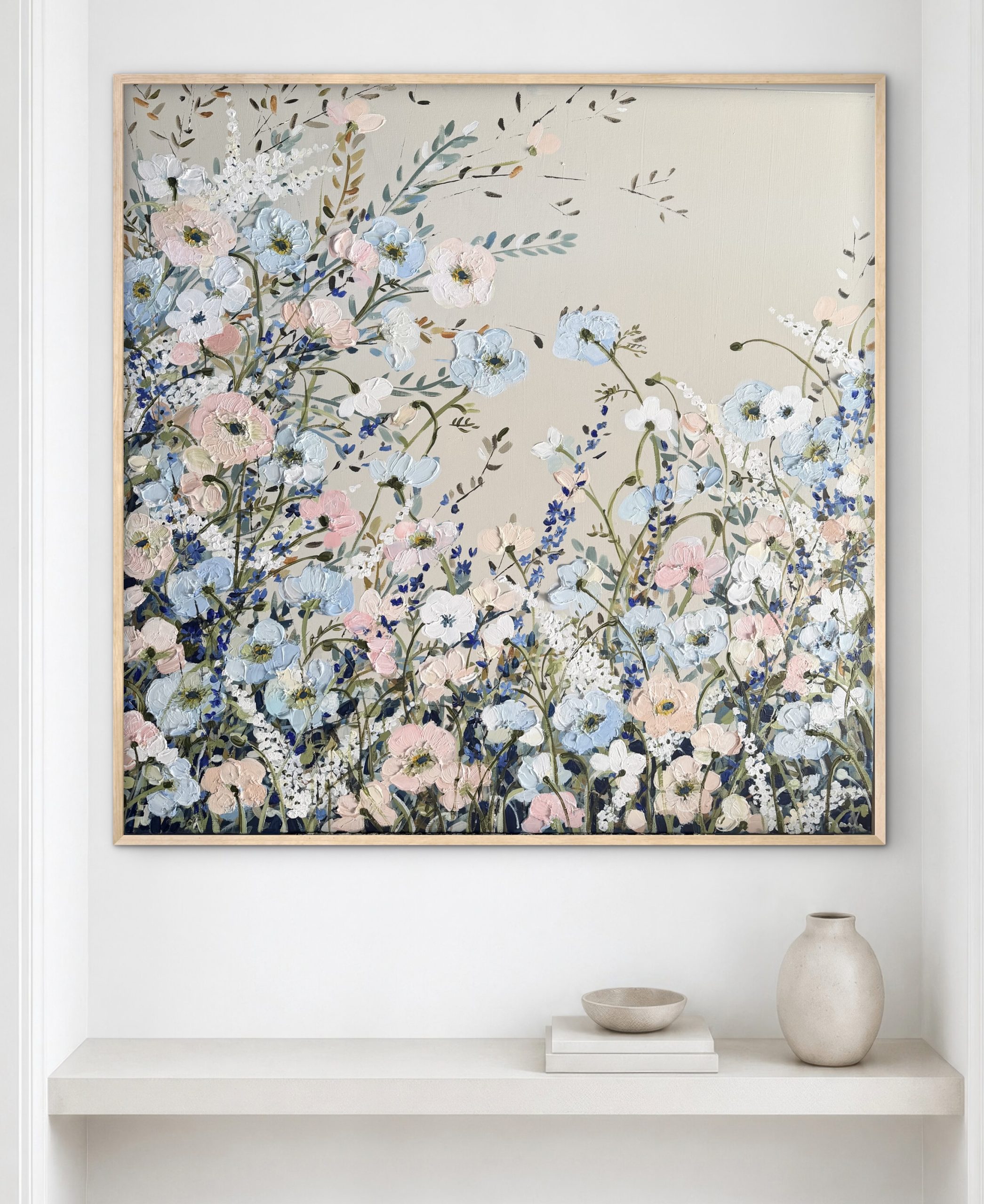 Coastal Poppies 106x106cm framed - Image 5