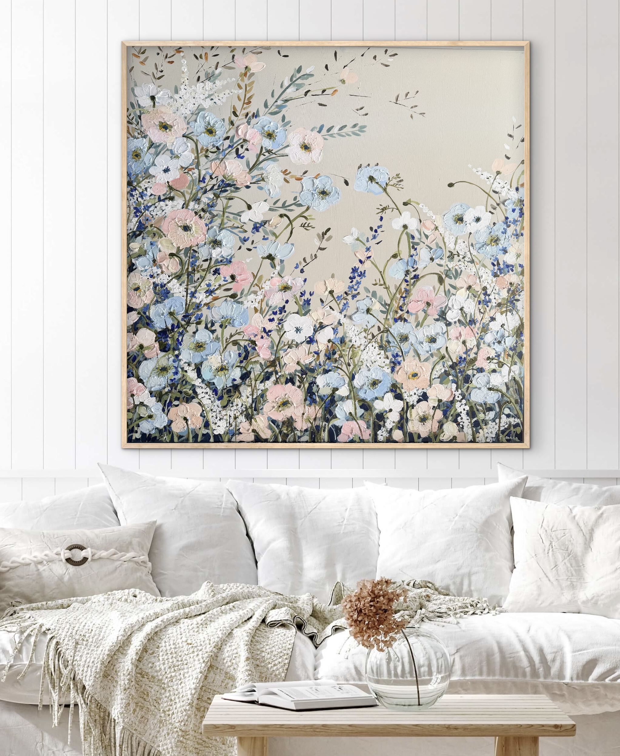Coastal Poppies 106x106cm framed - Image 3