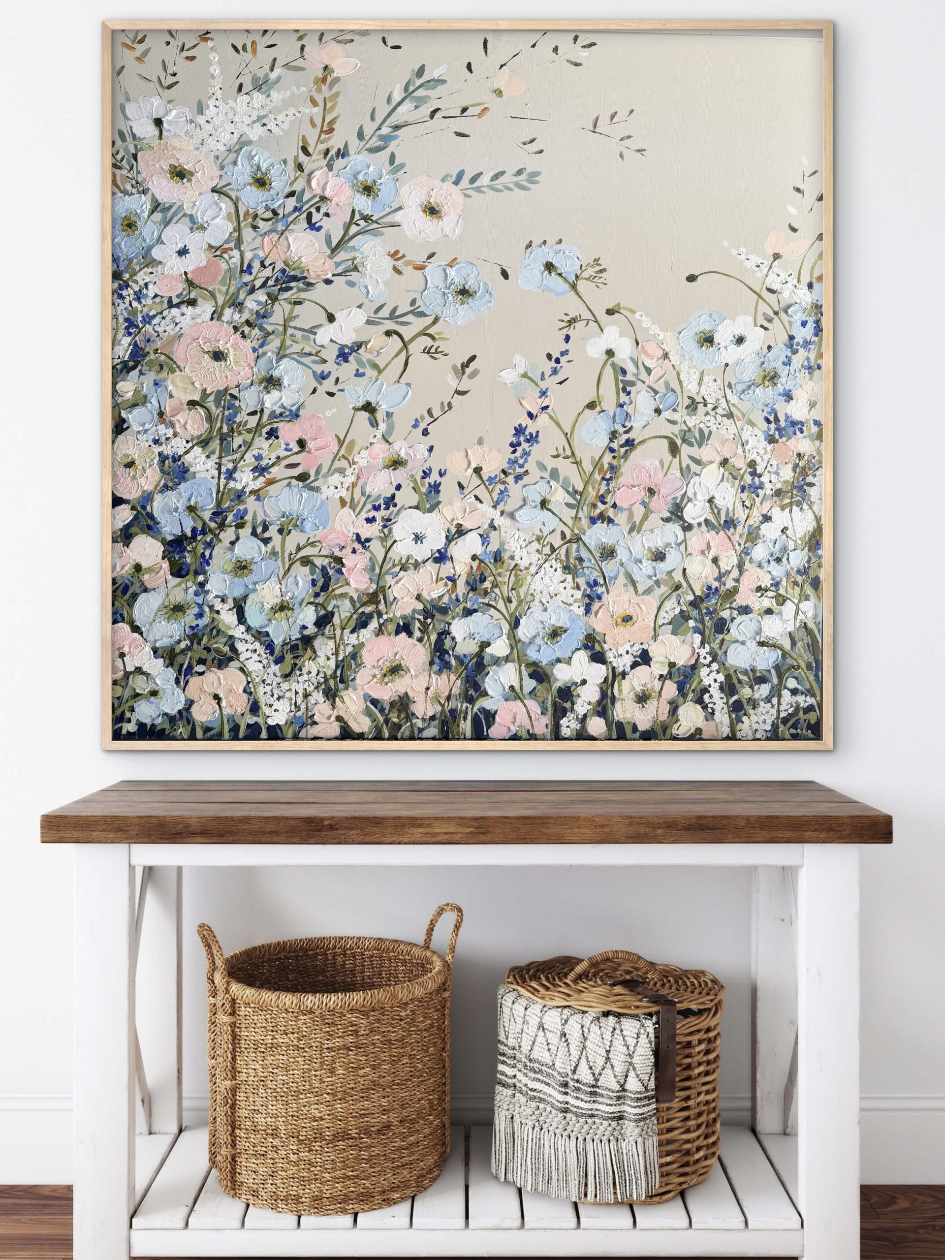 Coastal Poppies 106x106cm framed - Image 2