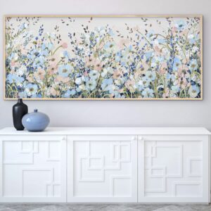 Coastal Poppies 157x67 framed large textured floral
