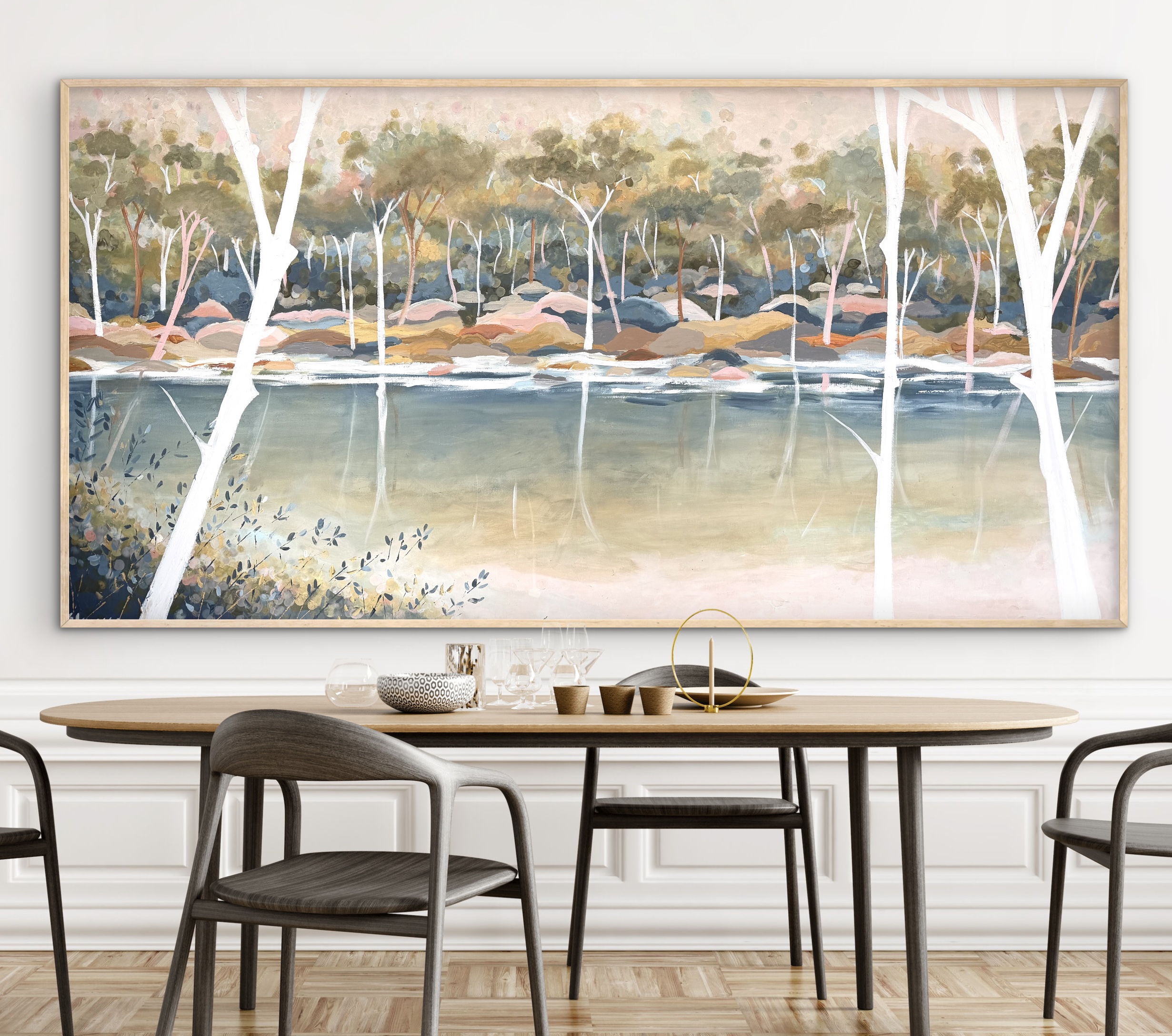 Coastal Harmony 187x97 framed large textured abstract