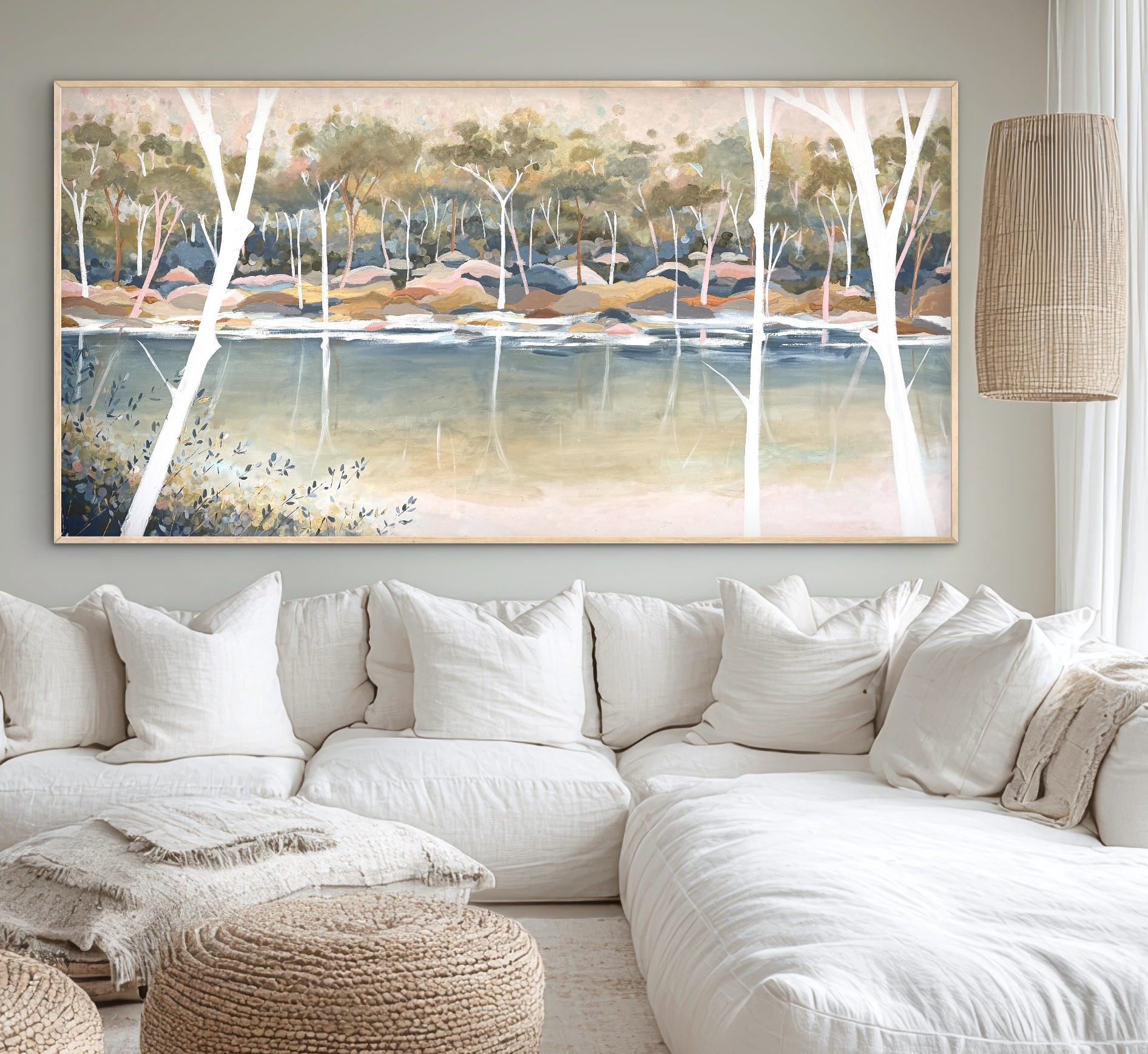 Coastal Harmony 187x97 framed large textured abstract - Image 5