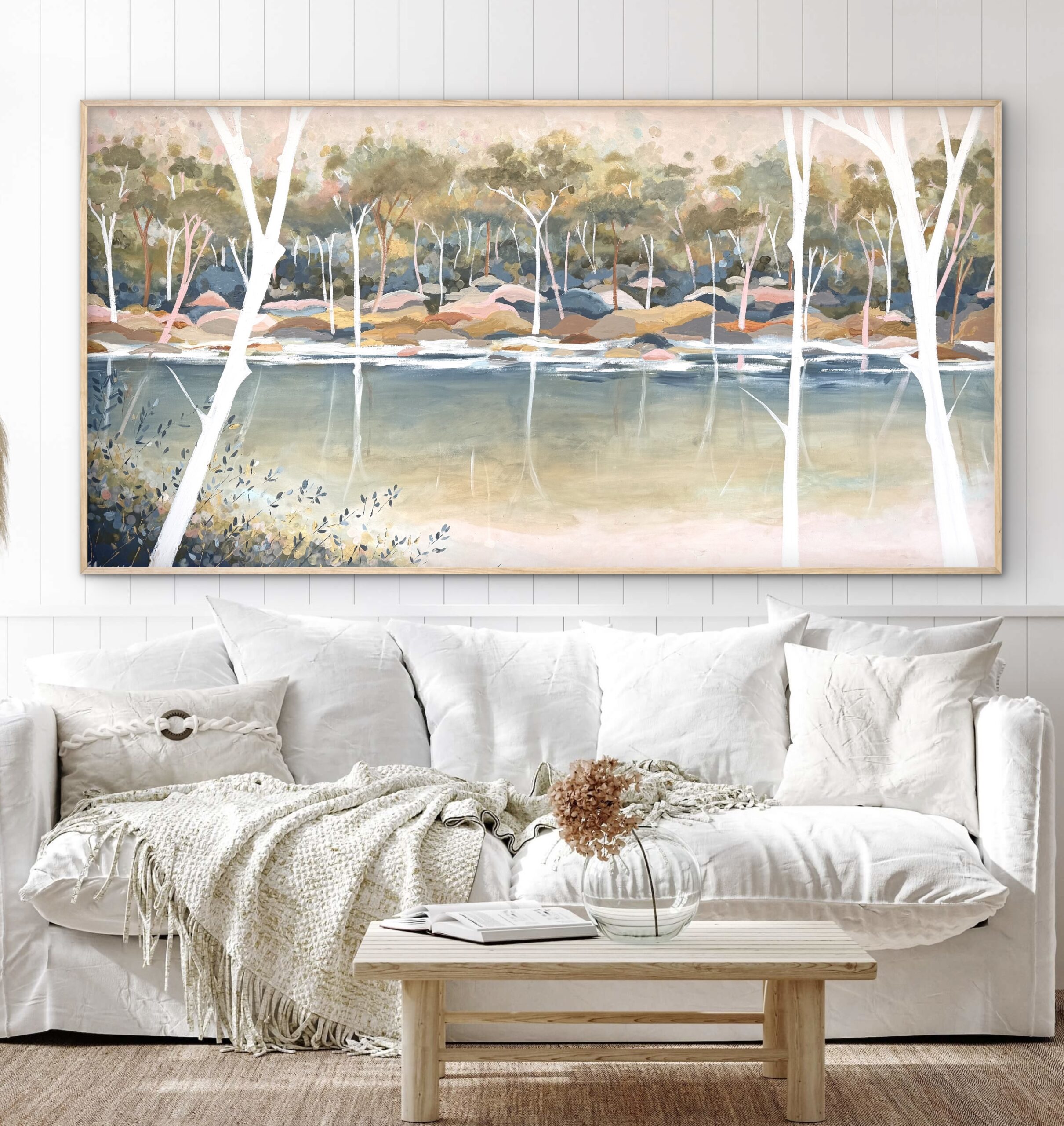 Coastal Harmony 187x97 framed large textured abstract - Image 2