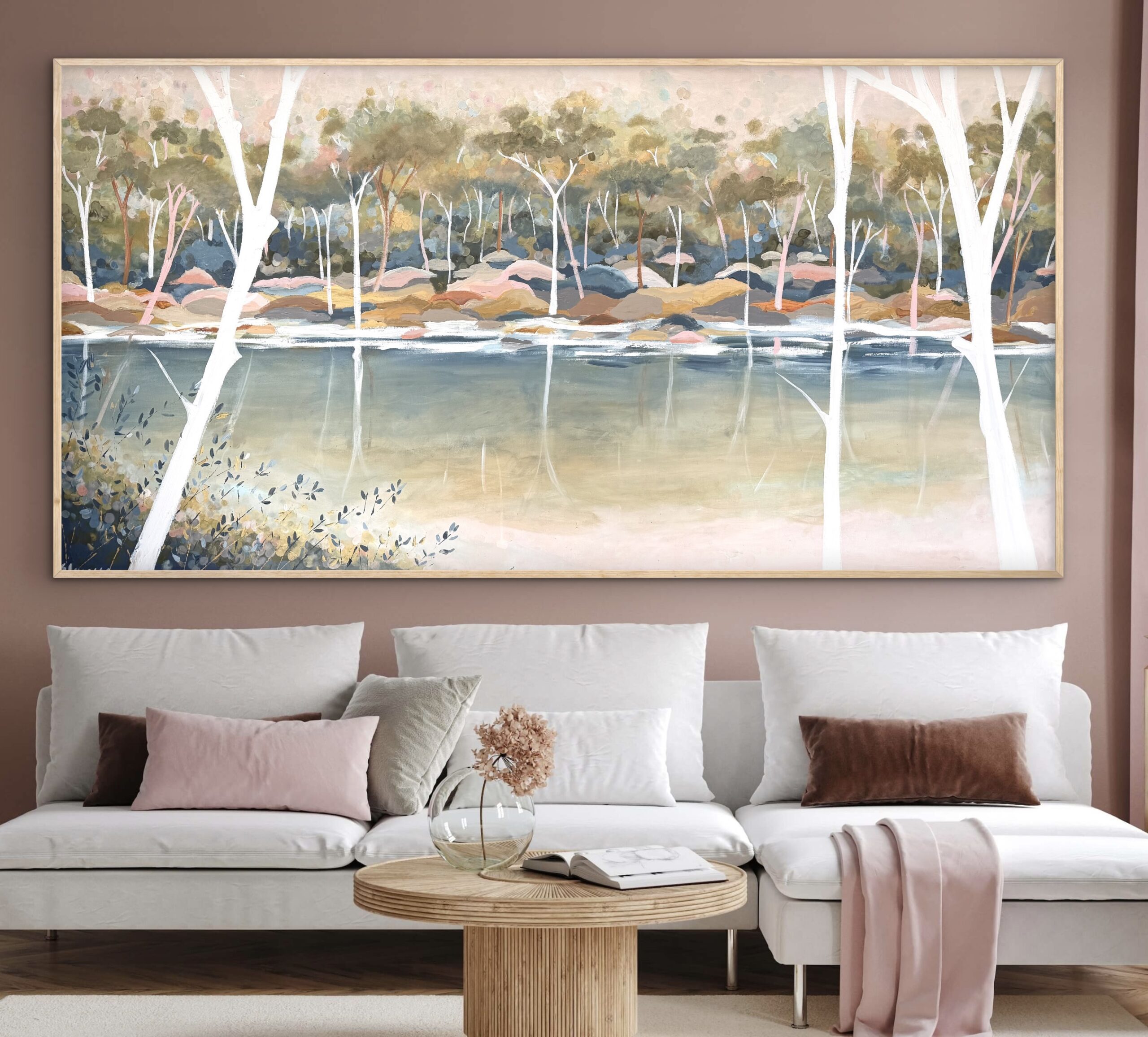 Coastal Harmony 187x97 framed large textured abstract - Image 4