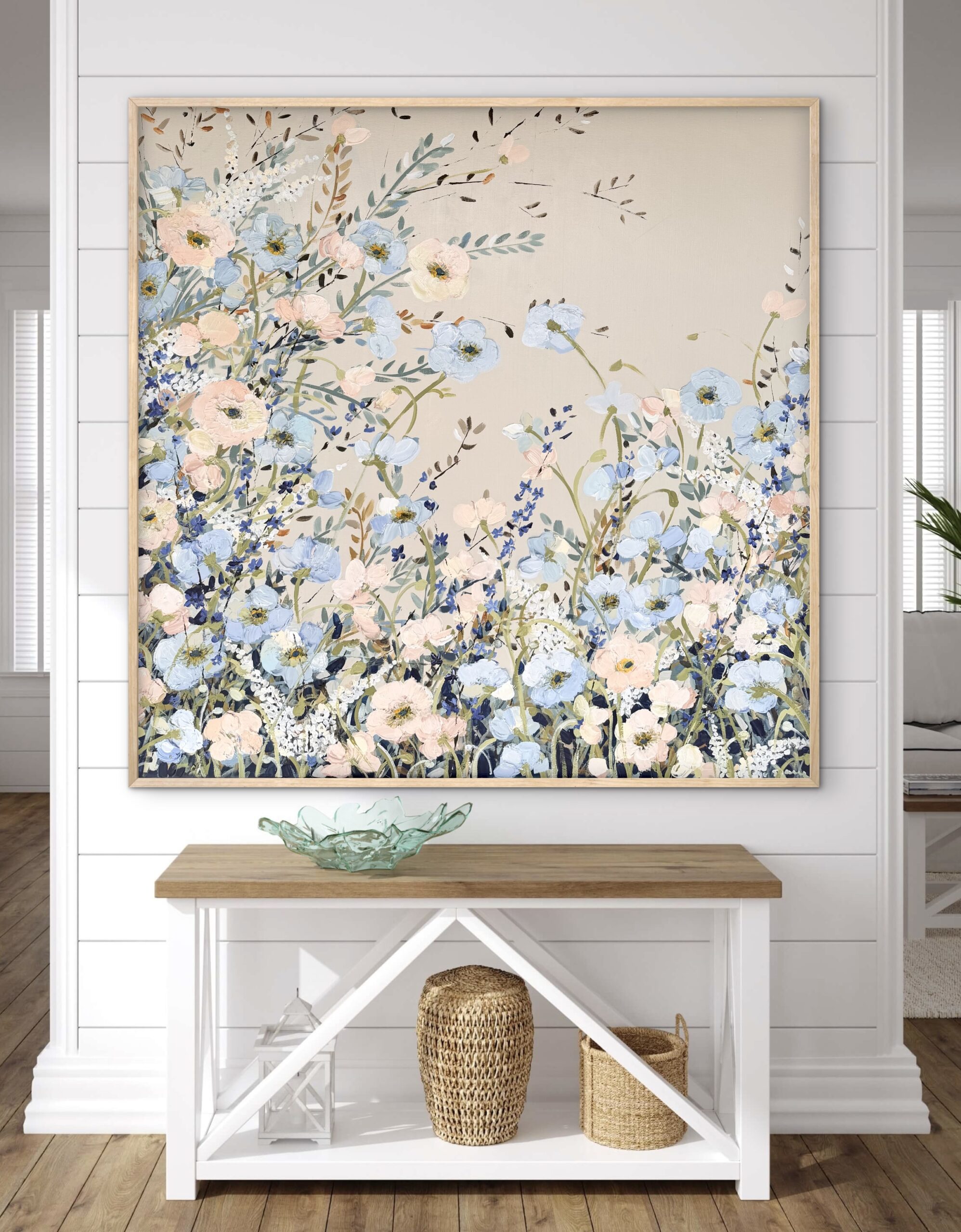 Coastal Poppies 106x106 framed large textured abstract floral - Image 5