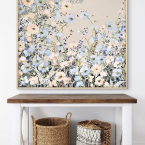 Coastal Poppies 106x106 framed large textured abstract floral