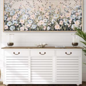 Coastal Poppies 157x67 framed large textured floral