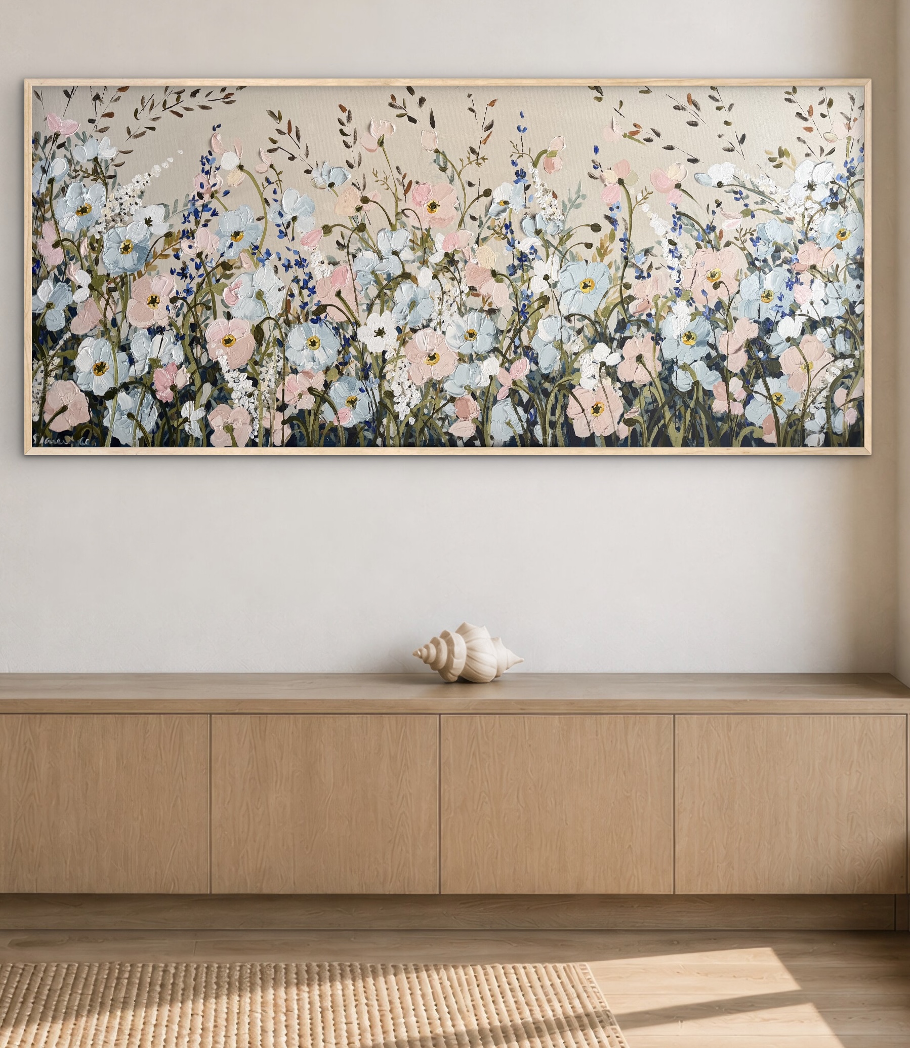 Coastal Poppies 157x67cm framed