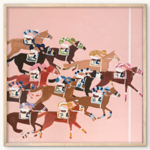 Pink Pony Club 66x66 framed horse racing scene