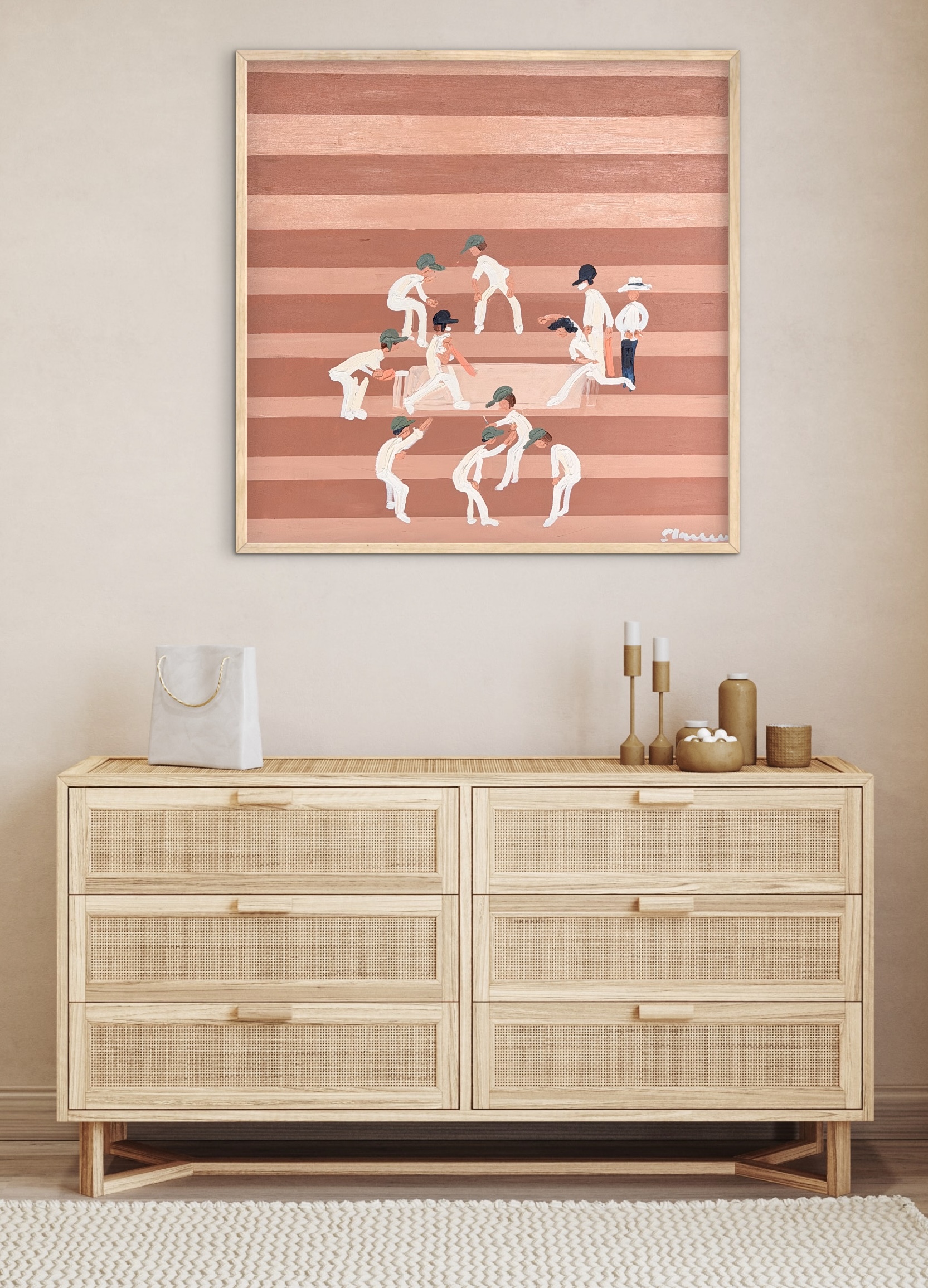 Cricket Club 66x66 framed cricket scene - Image 7