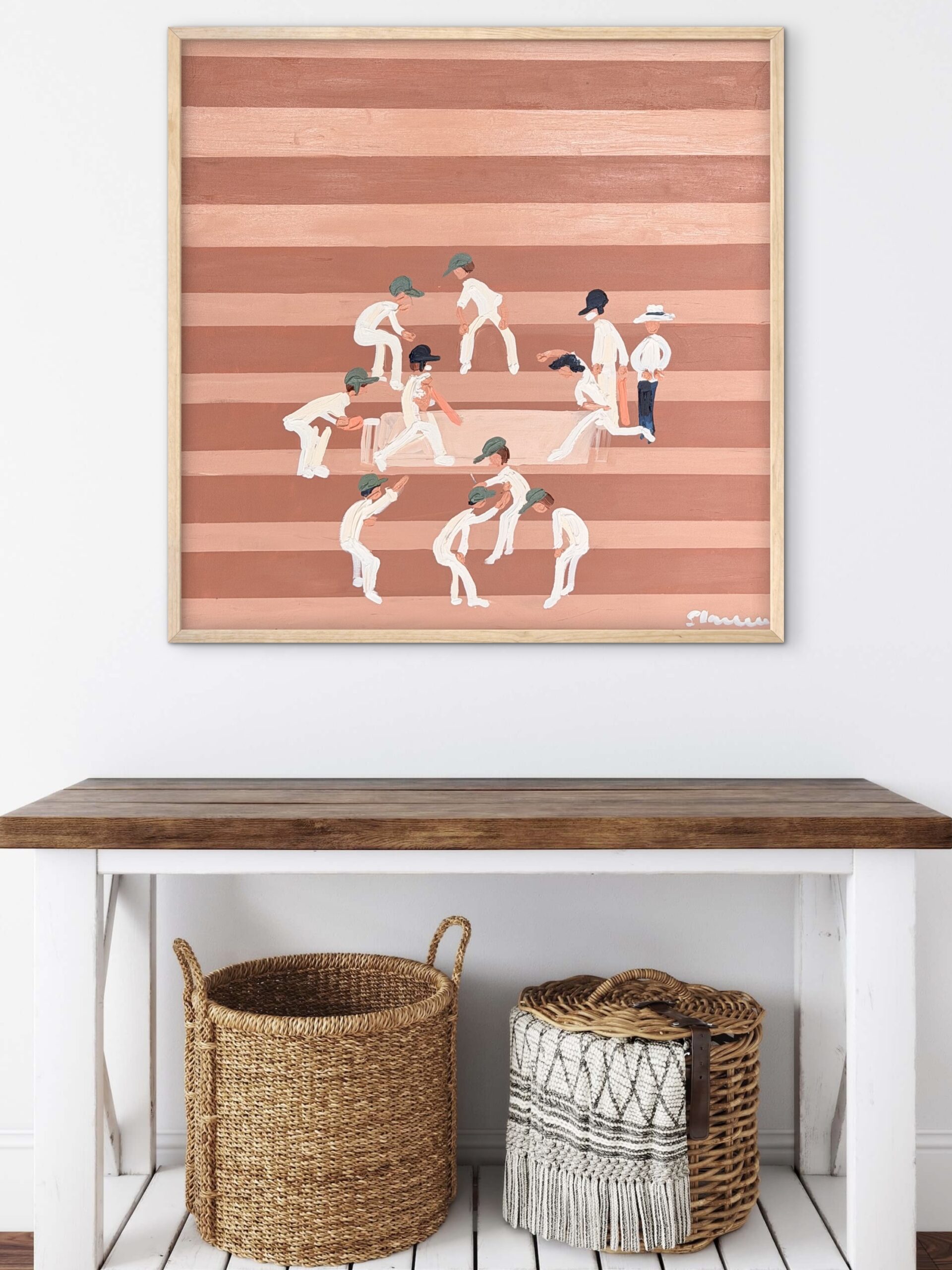 Cricket Club 66x66 framed cricket scene - Image 3