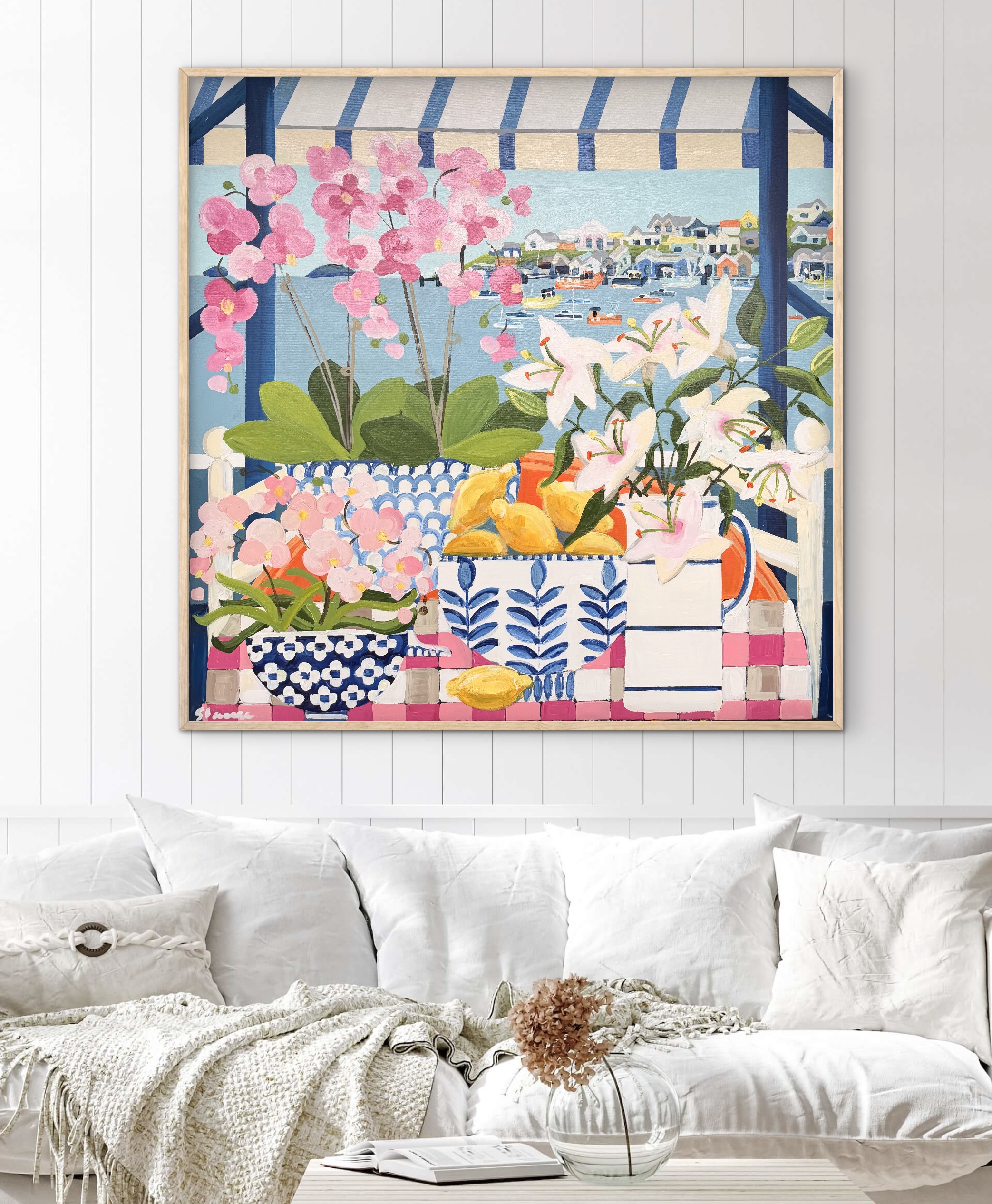 Yacht Club Views framed 106x106 - Image 3