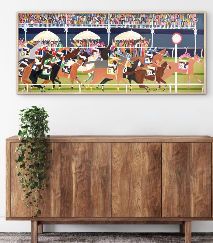 First Past the Post 157 x 67 cm framed