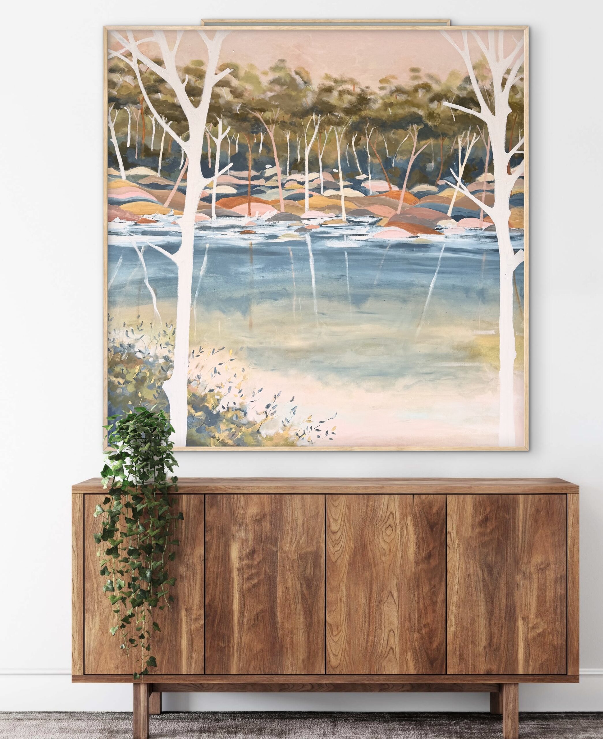 Coastal Harmony 146x146cm framed large textured abstract - Image 4