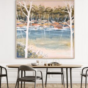 Coastal Harmony 146x146cm framed large textured abstract