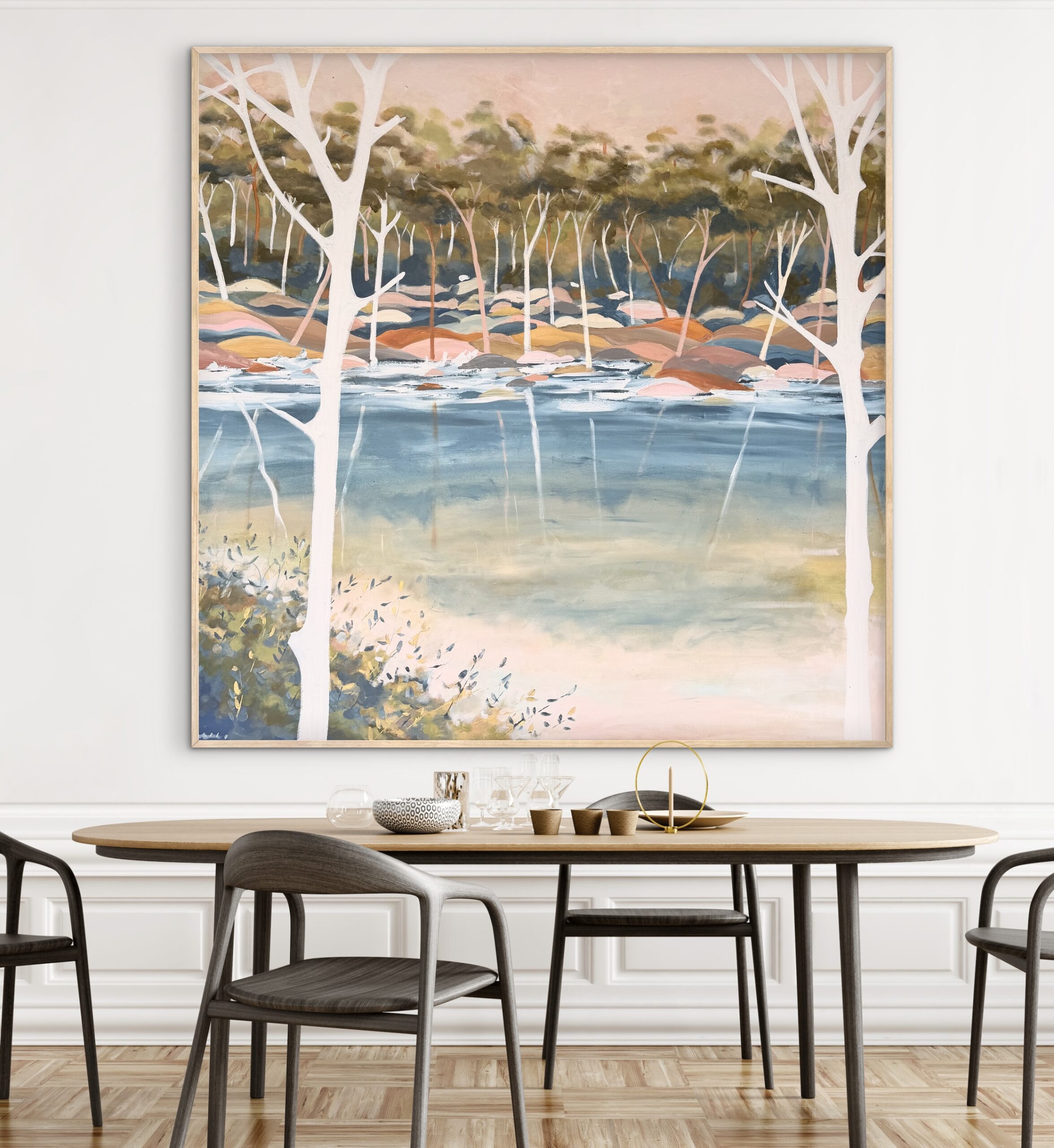 Coastal Harmony 146x146cm framed large textured abstract